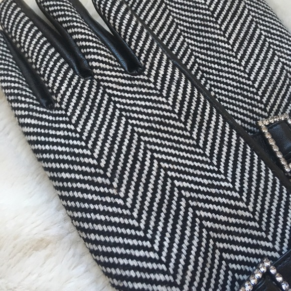 Ladies Leather & Knit Fabric Gloves - Picture 8 of 10